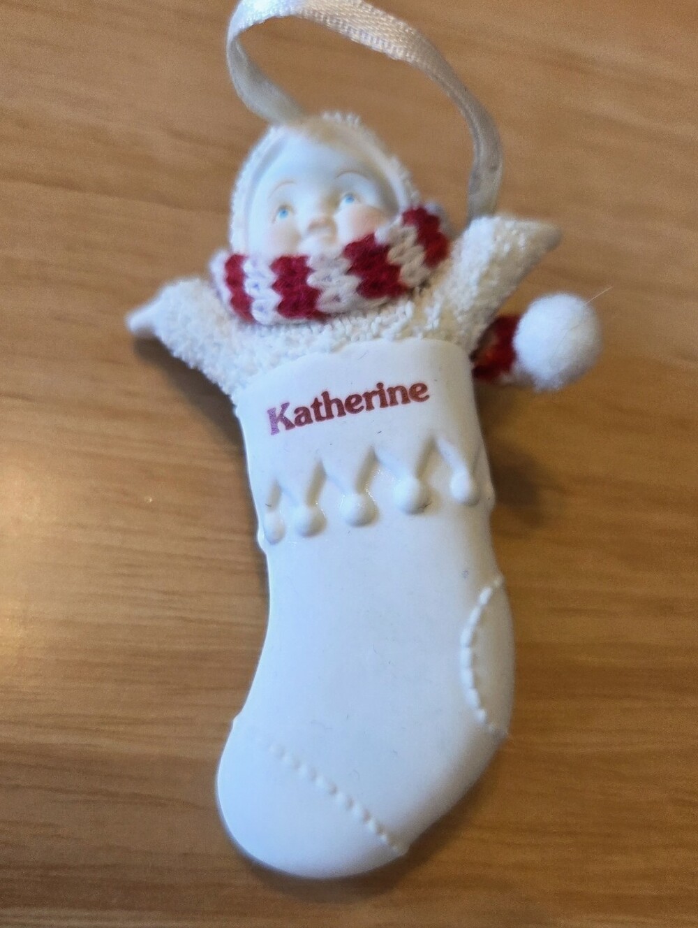 Vintage Snowbabies Katherine Snowbaby In A Christmas Stocking Ornament